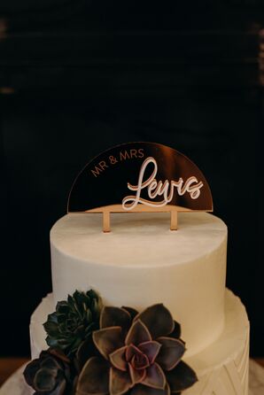 Modern Gold Cake Topper for Texas Wedding