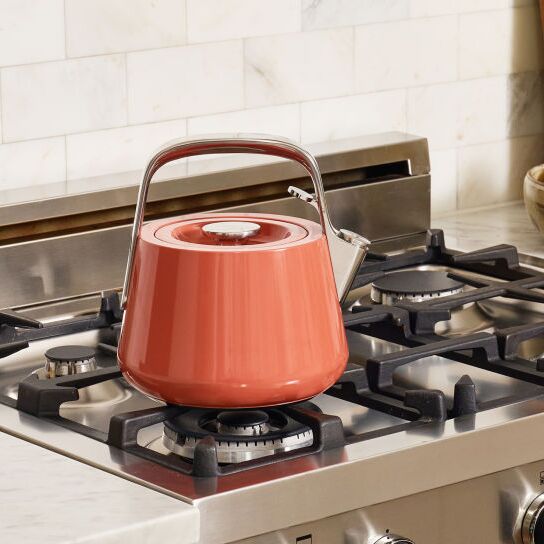 Coral tea kettle gift idea for 35th anniversary. 