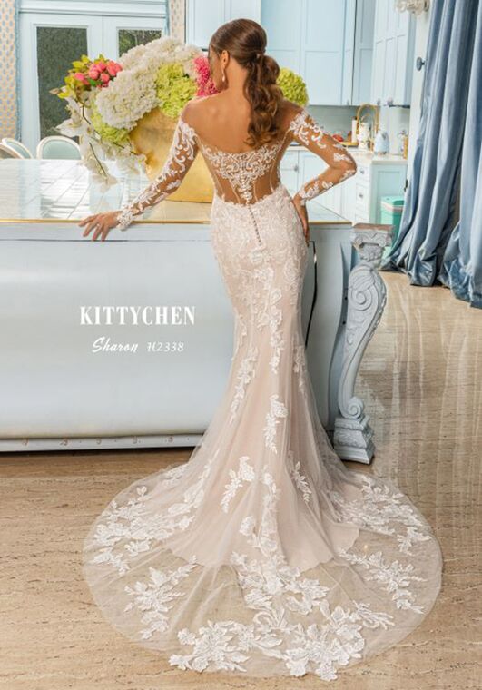 KITTY CHEN SHARON, H2338 Fit-and-Flare Wedding Dress - 4