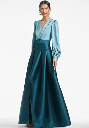 Sachin & Babi Zoe Gown - Sea Glass/Deep Teal Blue Mother Of The Bride Dress