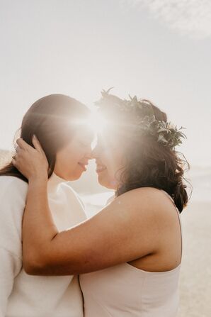 Couple Sharing Embrace During Sunrise in California