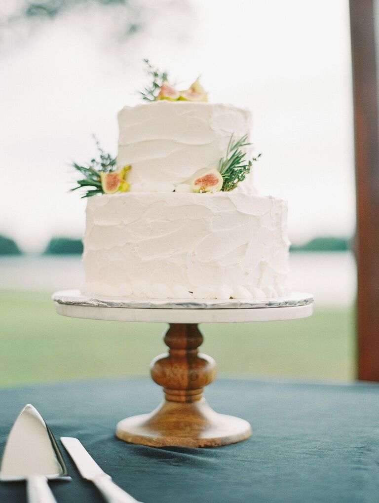 Simple two-tier wedding cake 