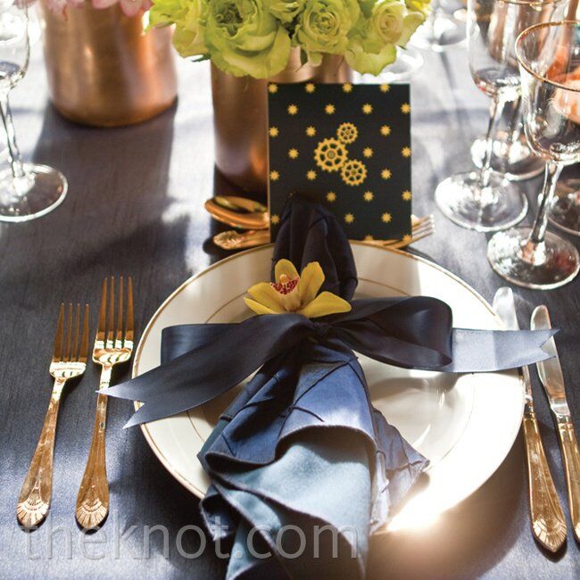 Navy and Yellow Place Setting