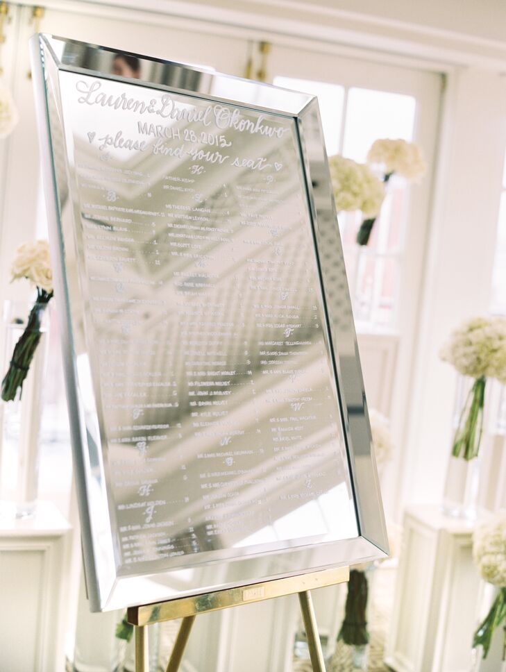 Glass Mirrored Seating Chart