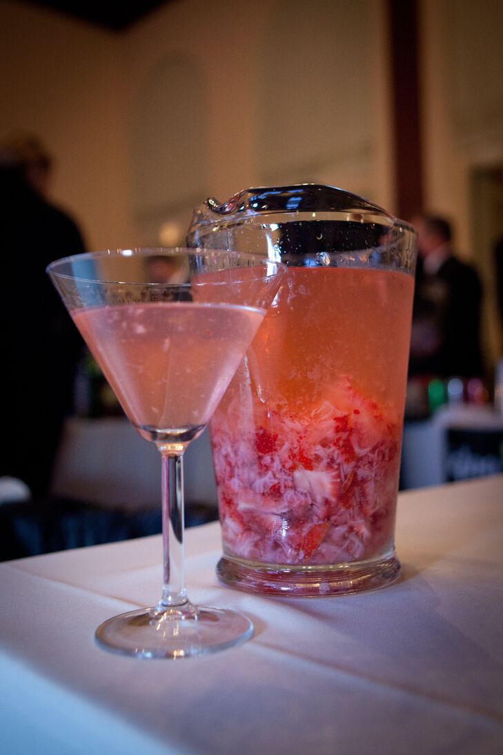 Signature cocktails included muddled fresh strawberries topped off with bubbling champagne.
