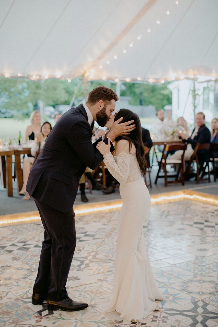 Classic First Dance on Tiled Dance Floor