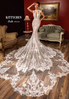 KITTYCHEN STELLA, H2215 Fit-and-Flare Wedding Dress