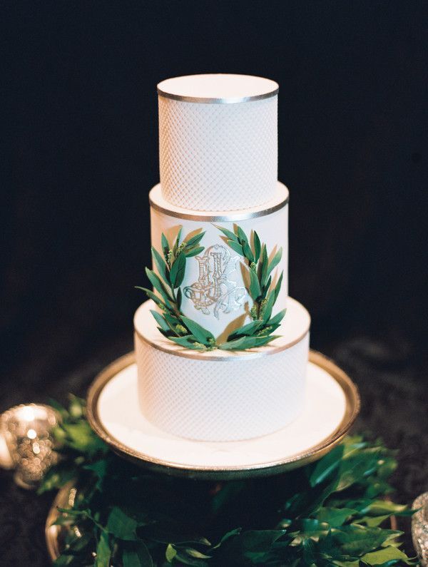 classic cake with monogram