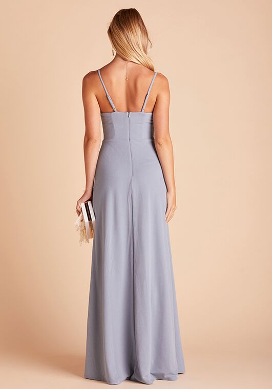 Birdy Grey Ash Crepe Dress in Dusty Blue Scoop Bridesmaid Dress - 3