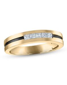 Kay Jewelers Men's Diamond Wedding Band 1/3 ct tw Square-cut 10K Yellow Gold Gold Wedding Ring