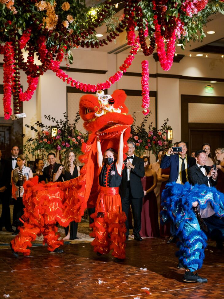 Lion Dancers During Reception at Rancho Bernardo Inn in San Diego, California