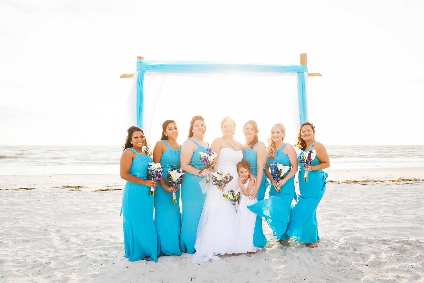 David's Bridal Malibu Blue Bridesmaid Dresses