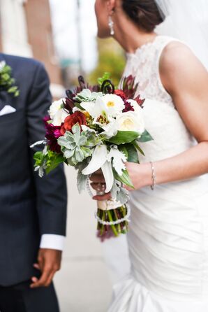 Succulent, Daisy, Rose and Orchid Bouquet