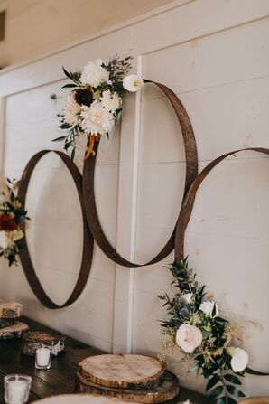 Rustic Metal Hoop Décor with Flower Arrangements