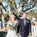 Couple Recessing at Outdoor Ceremony at the Flying V Ranch in Decatur, Texas