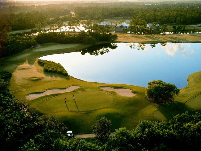 Aerial view of golf course