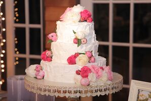 DIY Buttercream Wedding Cake With Pink Peonies