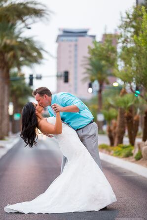 Bride and Groom Street Kiss