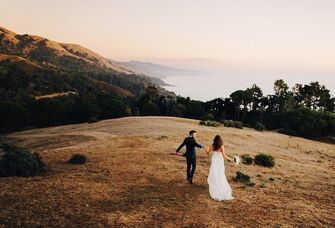 Couple on hillside