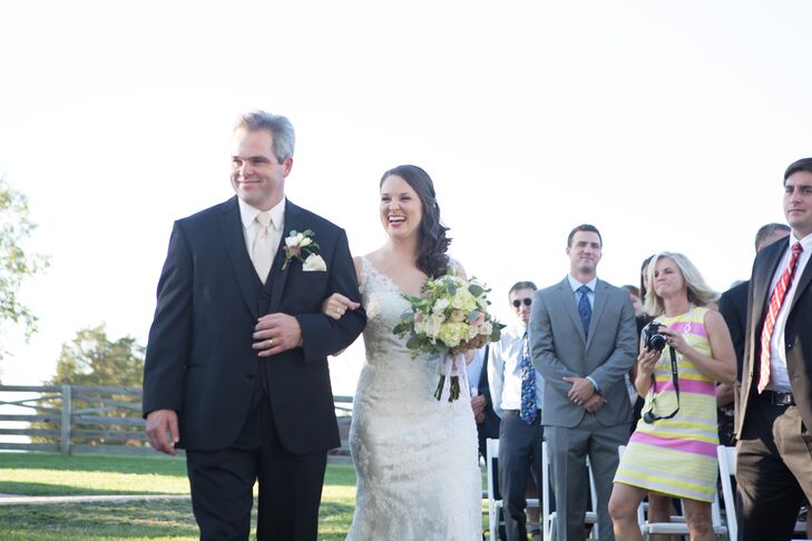 Processional with Rose and Hydrangea Bouquet
