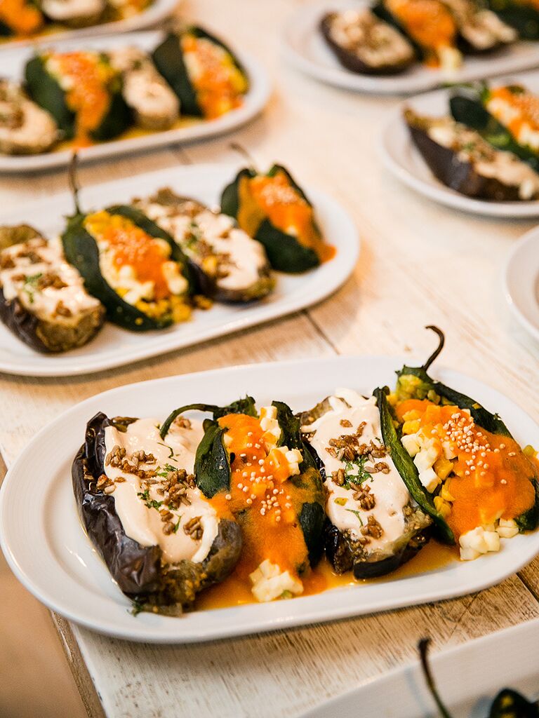 Stuffed pepper wedding reception appetizers