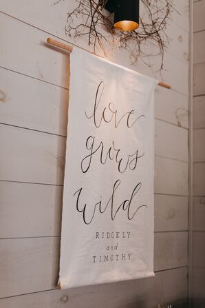 Rustic, Farmhouse-Inspired Fabric Sign with Calligraphy