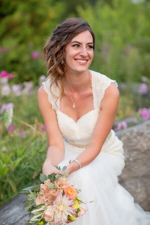 Lace, Cap-Sleeve Wedding Dress