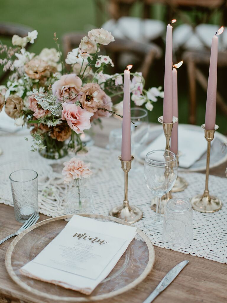 Wedding Centerpieces Blush Candles