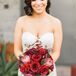 Red Bouquet with Roses, Proteas and Eucalyptus