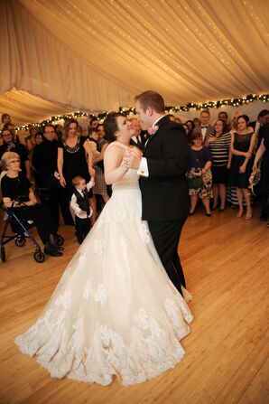 Blush Ball Gown With Detailed Overlay