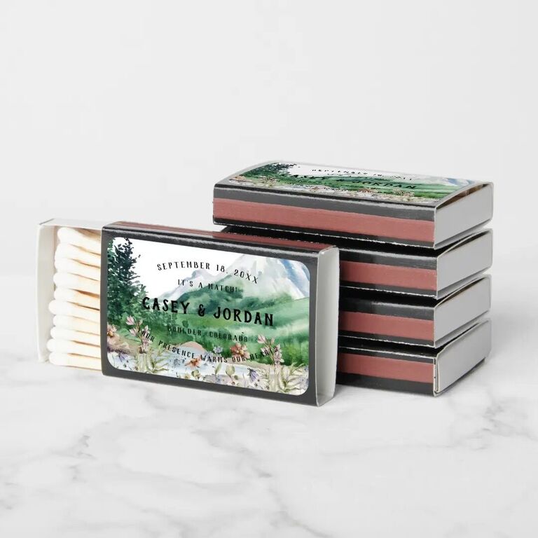 Customized matchbox wedding favors