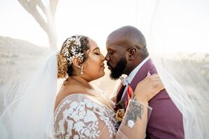 Bride and Groom at Masaya Desert Ranch in Joshua Tree, California