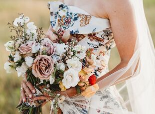 Scarlett Bermingham and Andrew Rhymer love all things botanical and celebrated their marriage with a garden-inspired wedding at Scarlett's family home