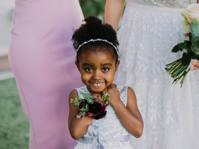 18 Sweet Flower Girl Hairstyles + Hair Accessories She'll Love