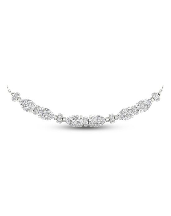 Kay Jewelers Diamond Smile Necklace 3 ct tw Pear & Round-cut 14K White Gold 18" Wedding Necklaces photo - 1