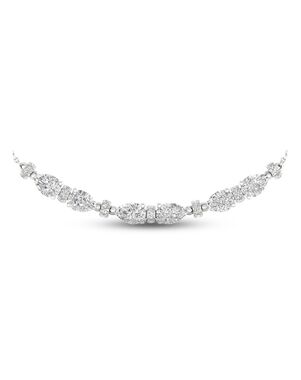 Kay Jewelers Diamond Smile Necklace 3 ct tw Pear & Round-cut 14K White Gold 18" Wedding Necklace photo