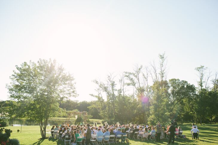 For their wedding, the couple planned a fun, backyard affair at Carter’s family home. “We couldn’t see ourselves indoors and what’s better than keeping it in the family?” says Lauren.