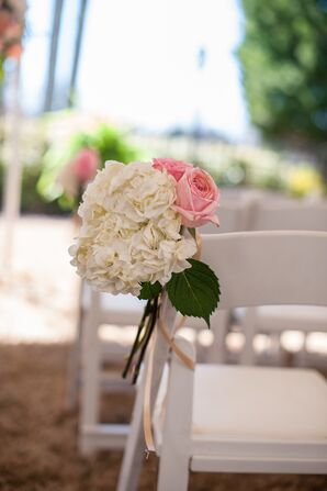 Hydrangea and Rose Ceremony-Chair Decor