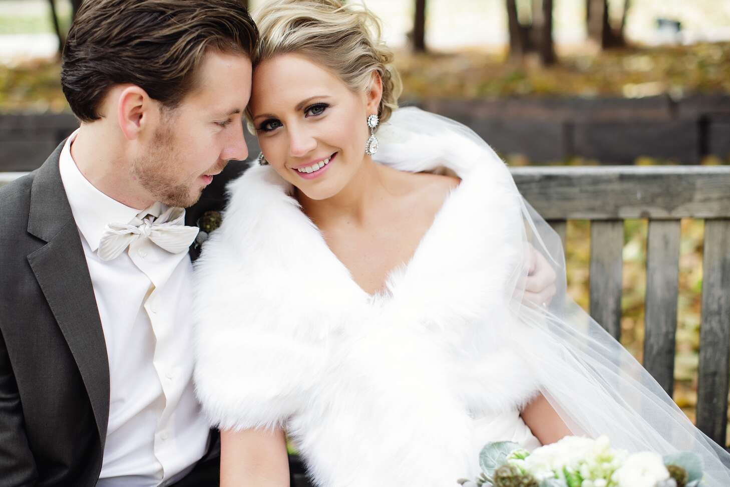 White fur wrap wedding sale