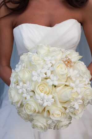 White Rose and Stephanotis Bouquet