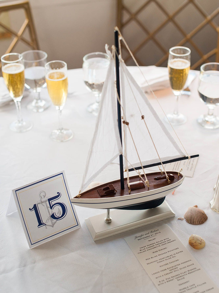 sailboat nautical wedding centerpiece idea