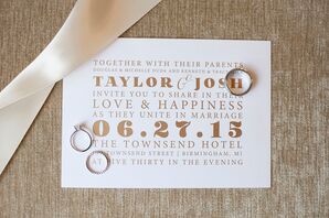 Classic Wedding Rings and Modern Invitation