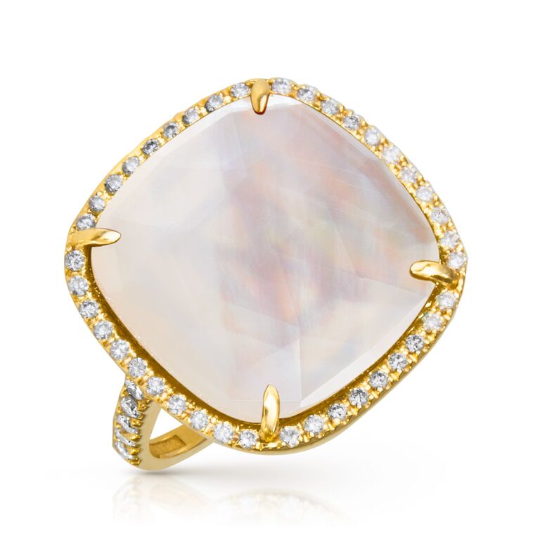 Freshwater pearl engagement ring from Anne Sisteron
