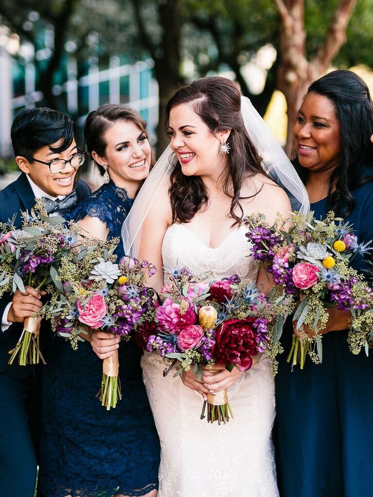 Bridesmaid half updo pouf