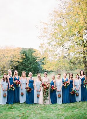 Whimsical Blue Bridesmaid Dresses