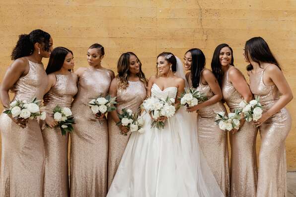 Bridal Party African American Bridesmaids Dresses African Mermaid Bridesmaids  Dress Long Black Gold Gowns For