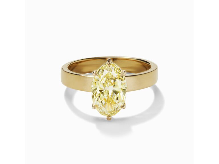 oval yellow diamond engagement ring