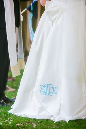 Something Blue Monogram Dress Detail