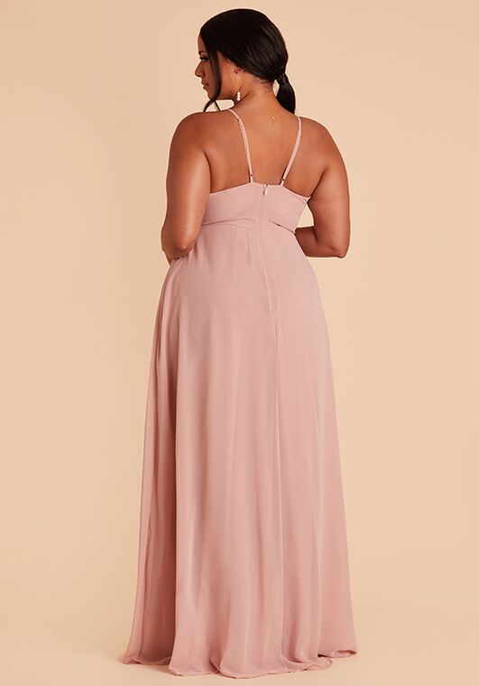 Birdy Grey Theresa Dress in Chiffon Dusty Rose V-Neck Bridesmaid Dress - 5