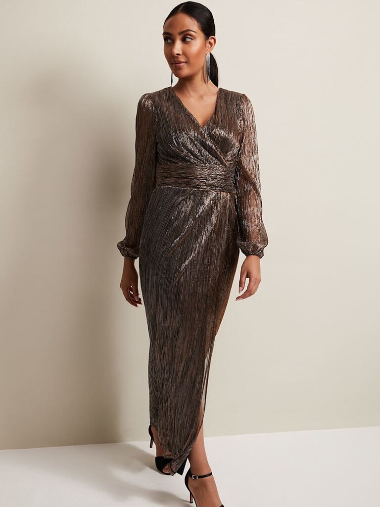Metallic mother-of-the-bride maxi dress from Phase Eight